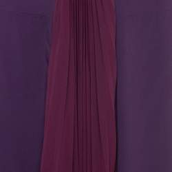 Pre Owned Etro Purple Crepe Pleated Maxi Skirt M