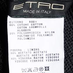 Pre Owned Etro Black Cotton Mesh Contrast Detail Layered Mini Skirt S