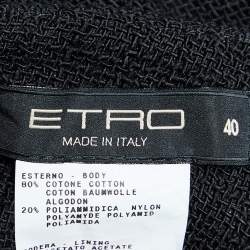 Pre Owned Etro Black Cotton Mesh Contrast Detail Layered Mini Skirt S