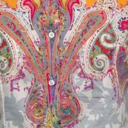 Pre Owned Etro Multicolor Paisley Printed Stretch Cotton Shirt M