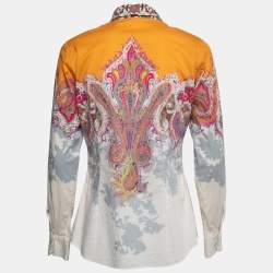Pre Owned Etro Multicolor Paisley Printed Stretch Cotton Shirt M