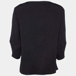 مملوكة مسبقًا Etro Black Square Patterned Knit Top L