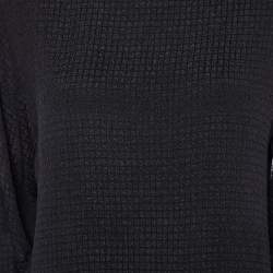 مملوكة مسبقًا Etro Black Square Patterned Knit Top L