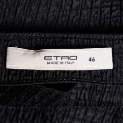 مملوكة مسبقًا Etro Black Square Patterned Knit Top L