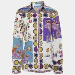 Etro Multicolor Printed Cotton Button Front Shirt L