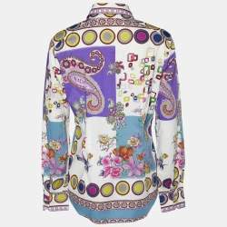 Etro Multicolor Printed Cotton Button Front Shirt L