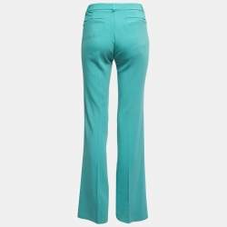 مملوكة مسبقًا Etro Green Crepe Bootcut Trousers M