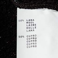 Pre Owned Etro Brown Wool Lurex Knit Midi Skirt S