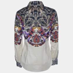 مملوكة مسبقًا Etro Cream Printed Cotton Button Front Shirt M