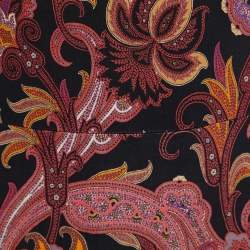 مملوكة مسبقًا Etro Black paisley Printed Jersey Midi Dress S