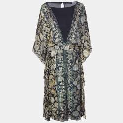 Pre Owned Etro Multicolor Printed Silk Midi Dress L