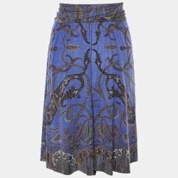 Etro Multicolor Printed Wool Mini Skirt L