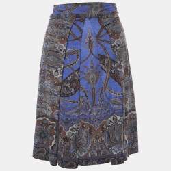 Etro Multicolor Printed Wool Mini Skirt L