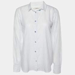 Etro White Striped Button Front Shirt M