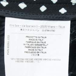 Pre Owned Etro Black Polka Dotted Crepe Trousers M