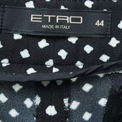 Pre Owned Etro Black Polka Dotted Crepe Trousers M