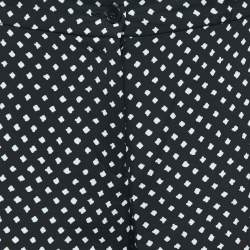 Pre Owned Etro Black Polka Dotted Crepe Trousers M