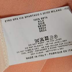 Pre Owned Etro Light Orange Floral Print Silk Mini Shift Dress S