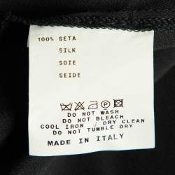 Pre Owned Etro Black Embellished Silk Long Sleeve Blouse M