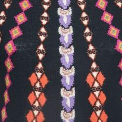 Etro Black/Multicolor Patterned Knit Top S