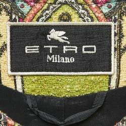 Pre Owned Etro Multicolor Patterned Cotton Pocket Embroidered Button Front Coat S