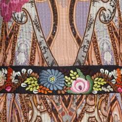 مملوكة مسبقًا Etro Multicolor Floral Print Silk Long Sleeve Maxi Dress M
