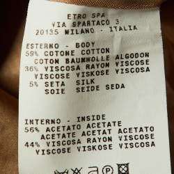 Pre Owned Etro Multicolor Printed Satin & Velvet trim Midi Dress L