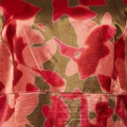 Pre Owned Etro Multicolor Printed Satin & Velvet trim Midi Dress L