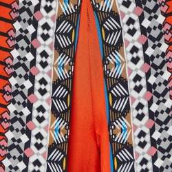 Pre Owned Etro Orange Printed Silk Skorts M