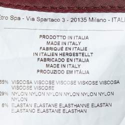 Pre Owned Etro Red Paisley Jacquard Tapered Leg Pants M