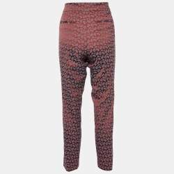 Pre Owned Etro Red Paisley Jacquard Tapered Leg Pants M