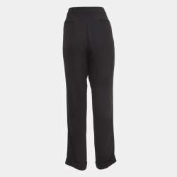 Pre Owned Etro Black Crepe Straight Leg Formal Pants M