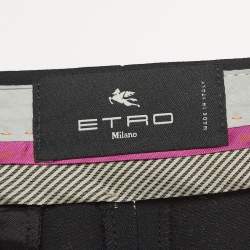 Pre Owned Etro Black Crepe Straight Leg Formal Pants M