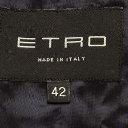 Pre Owned Etro Multicolor Tweed Single Breasted Mid Length Coat M