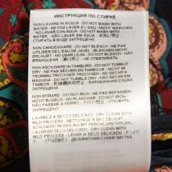 Pre Owned Etro Navy Blue Floral Print Velvet Quilted Jacket S