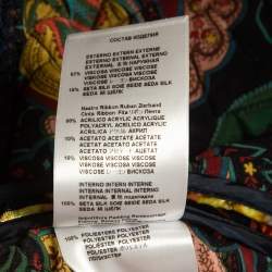 Pre Owned Etro Navy Blue Floral Print Velvet Quilted Jacket S