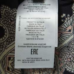 Pre Owned Etro Black Floral Print Silk and Crepe Ruffled Shirt and Trouser Set S