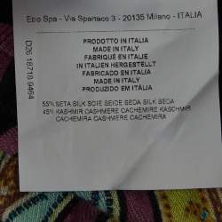 Pre Owned Etro Multicolor Print Silk and Cashmere Buttoned Cardigan M