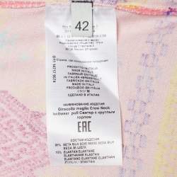 Pre Owned Etro Pink Print Stretch Silk Half Sleeve T-Shirt M