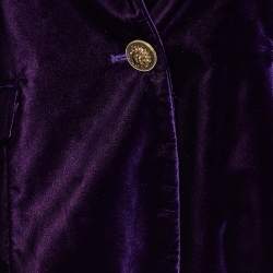 Pre Owned Etro Purple Velvet Button Front Blazer M
