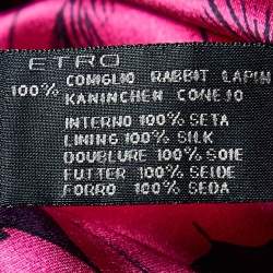 Pre Owned Etro Multicolor Striped Rabbit Fur Turtleneck Cape M