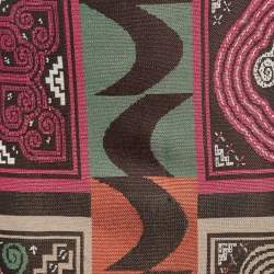 Pre Owned Etro Multicolor Geometric Intarsia Knit Midi Skirt M