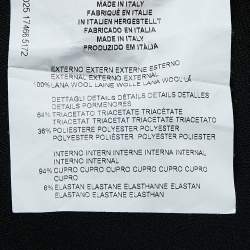 Pre Owned Etro Black Wool Paisley Print Overlay Knee-Length Dress L