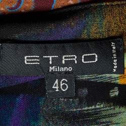 Etro Multicolor Paisley Print Georgette Knee-Length Dress L