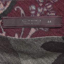 Pre Owned Etro Multicolor Floral Print Crepe Half Placket Shirt M