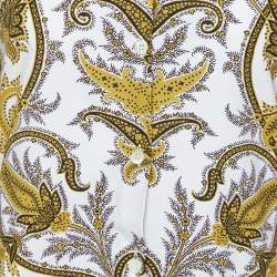 مملوكة مسبقًا قميص إيترو قطن بطبعة بيزلي أبيض/أصفر بزر أمامي مقاس صغير - سمول