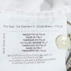 مملوكة مسبقًا قميص إيترو قطن بطبعة بيزلي أبيض/أصفر بزر أمامي مقاس صغير - سمول