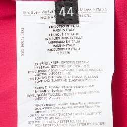 Pre Owned Etro Black Floral Embroidered Crepe Mid-Length Coat M