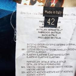 Pre Owned Etro Teal Blue Velvet Single Breasted Blazer M