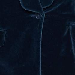 Pre Owned Etro Teal Blue Velvet Single Breasted Blazer M